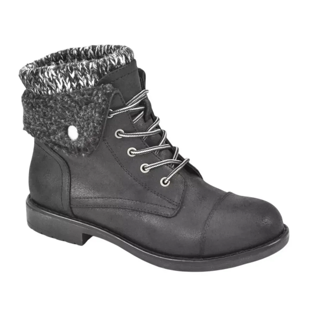 Cliffs by White Mountain Womens Duena Ankle Booties US 8.5 M Black Knit NIB